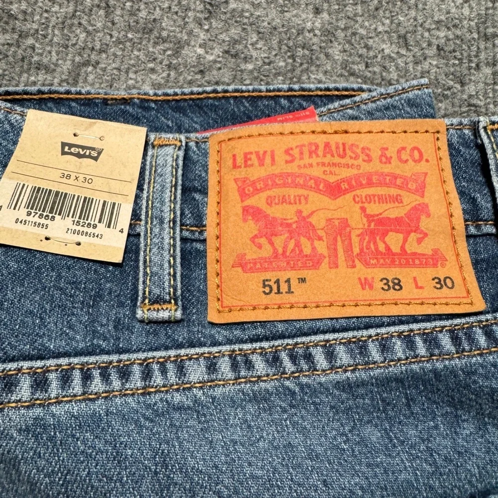Levi's 511 Slim Jeans Levi's Ease Stretch Denim Blue‎ Jeans NWT 38x30